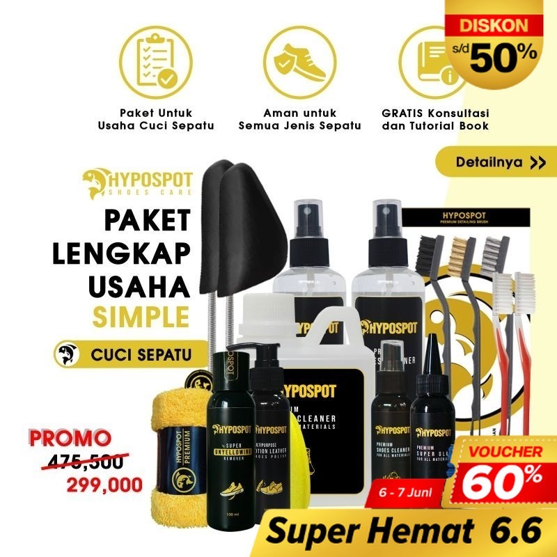 HYPOSPOT - PAKET USAHA LENGKAP SIMPLE PAKET USAHA LAUNDRY SEPATU - PAKET PEMBERSIH DAN CUCI SEPATU