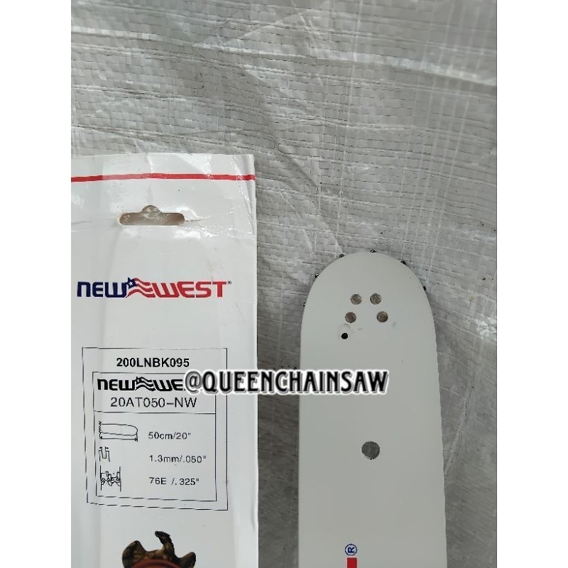 GUIDE BAR 20 INCH NEW WEST MESIN POTONG KAYU BAR 20X38T GIGI KASAR NEW WEST