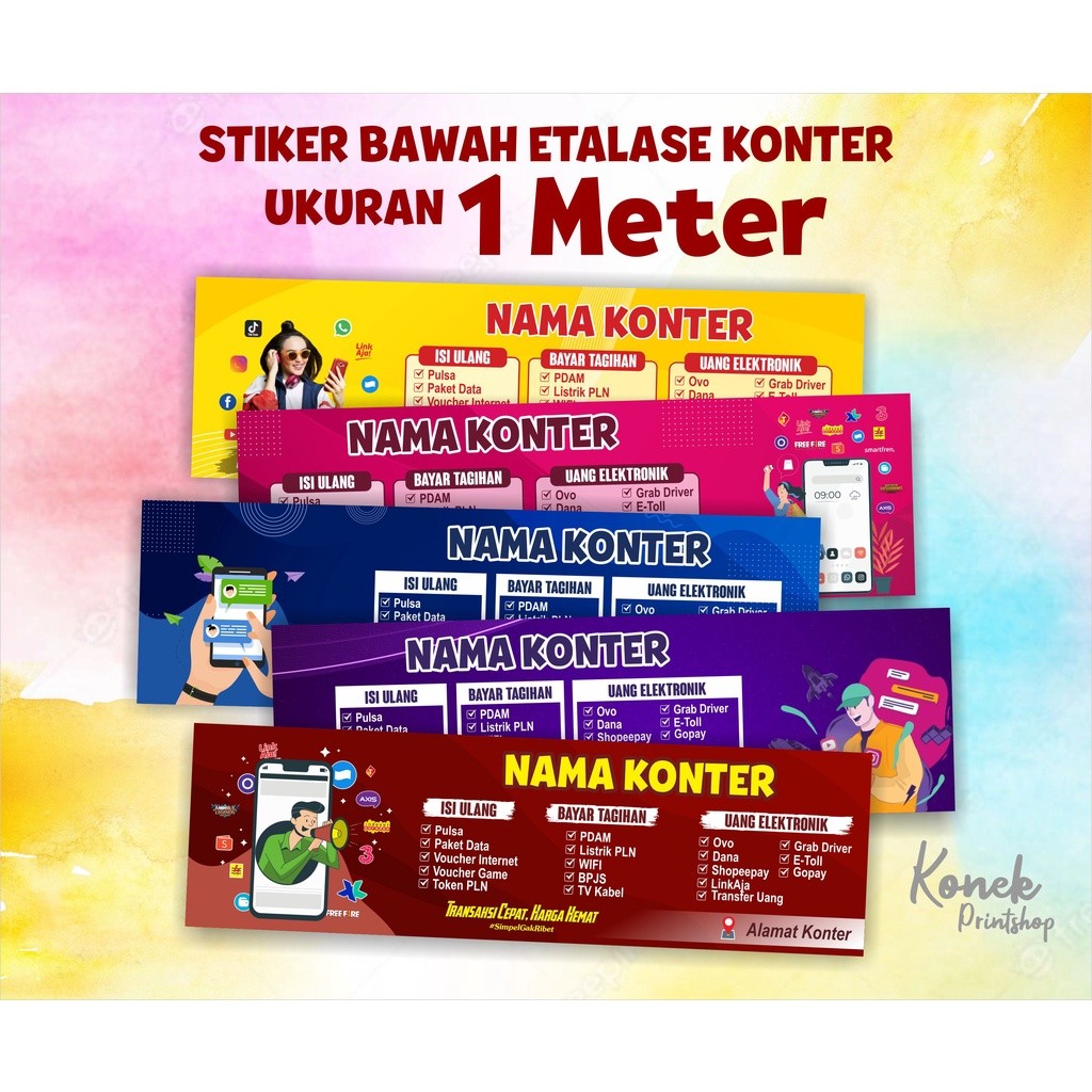

BEST SELLER Stiker Etalase Bawah Konter Ukuran 1METER (100*30cm) Stiker Konter (Landscape)