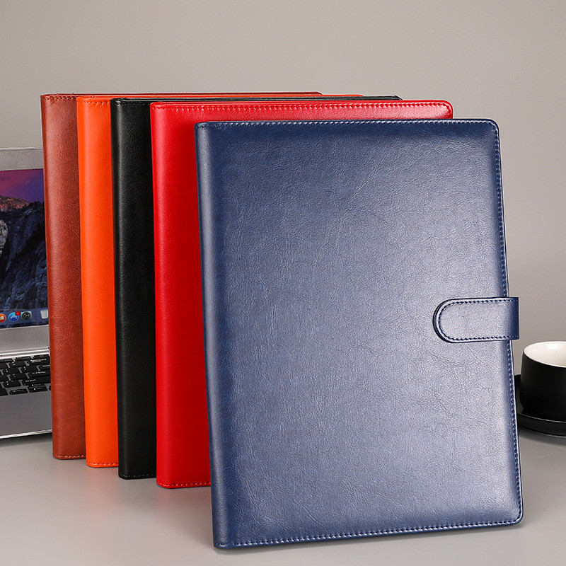 

A4 Leather Padfolio Portfolio File Folder Clipboard Document Holder Business Contract Paper Clamp Writing Pad for School Office