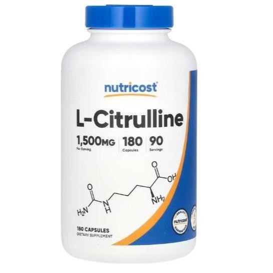 L Citrulline Nutricost 2500 mg 120 / 1500mg 60 caps Tablets l-citrulline USA - 1500mg / serve 180cap