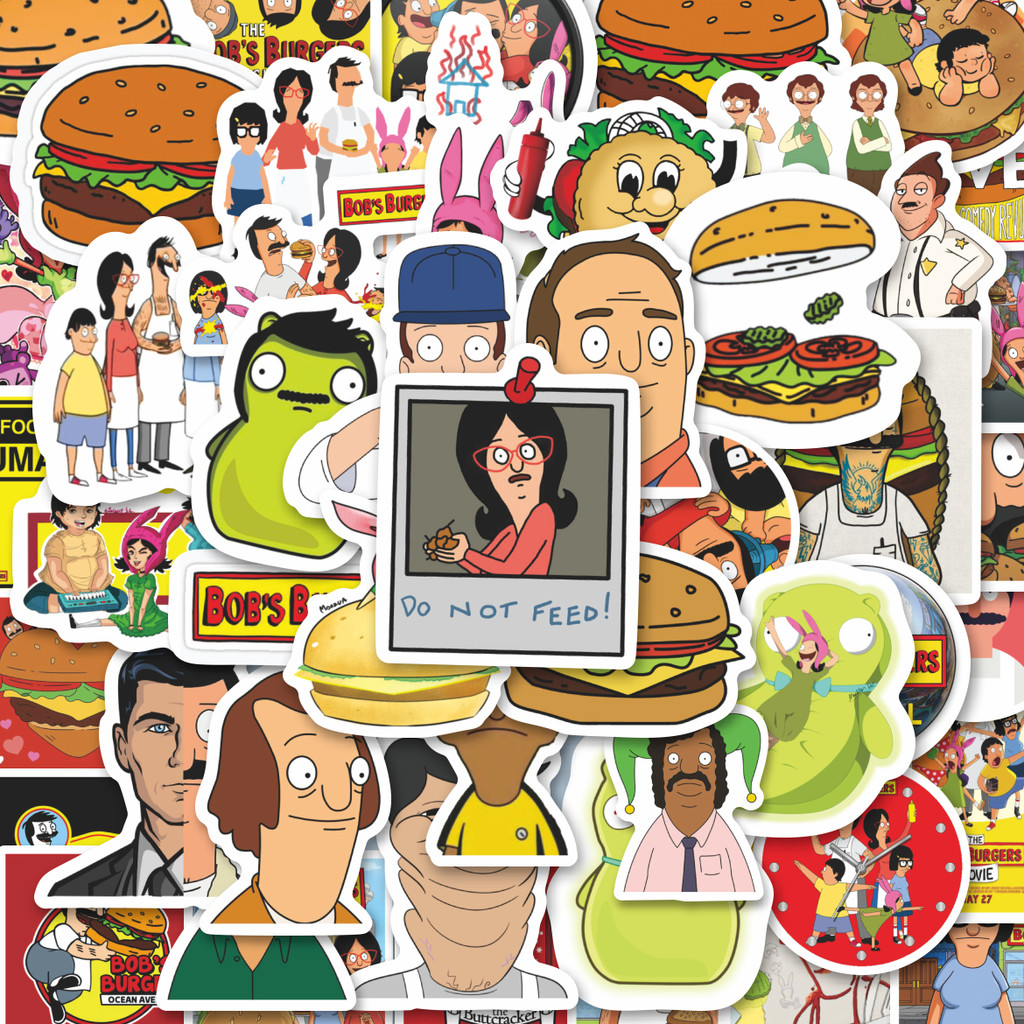 

Stiker Cutting Pack Kartun Bob Burgers Isi 100Pcs Series Aesthetic Lucu Keren Untuk Koper Bahan Vynil