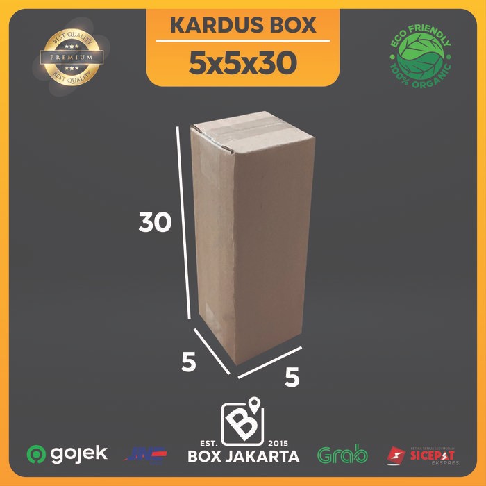 

KARDUS BOX uk 5x5x30 CM Kotak Packaging Corrugated SHEET POLOS