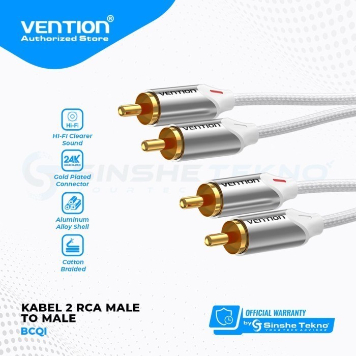 Vention Kabel 2 RCA Male to 2 RCA Male Stereo Braided