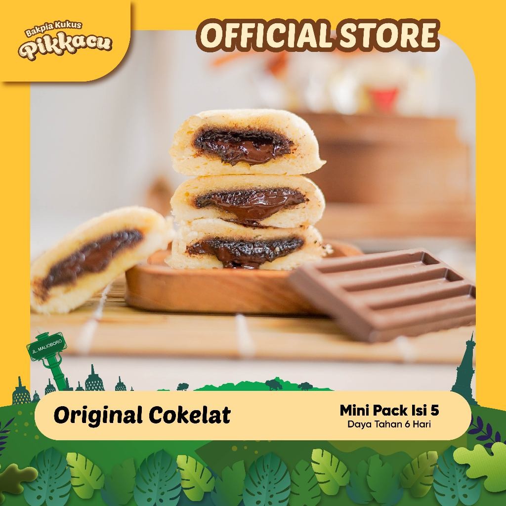 

Bakpia Kukus Pikkacu Original Coklat Lembut Isi 5