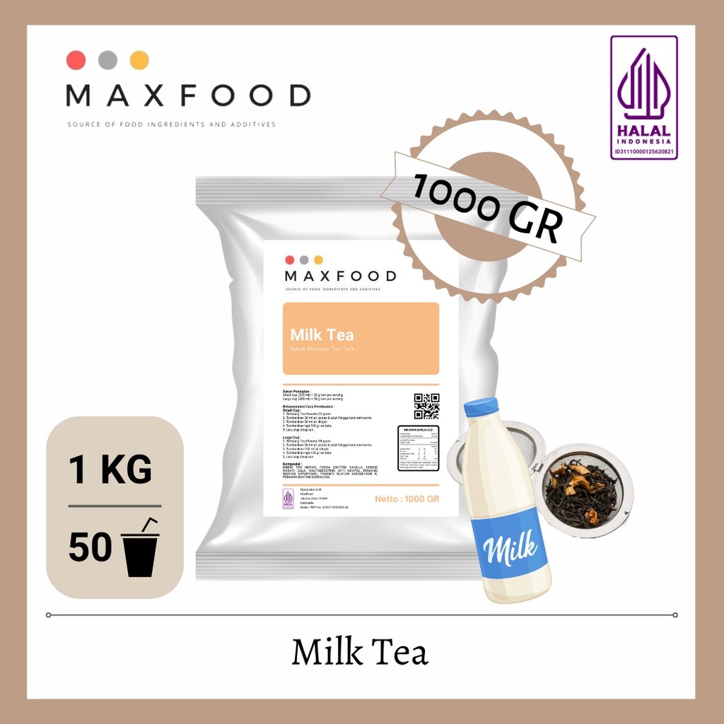 

MAXFOOD - Milk Tea Powder Drink / Bubuk Minuman Teh Susu 1 KG