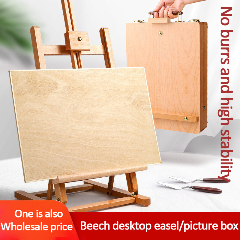 

Beech desktop easel art students sketch oil painting wooden easel children's painting sketch portable easel display stand