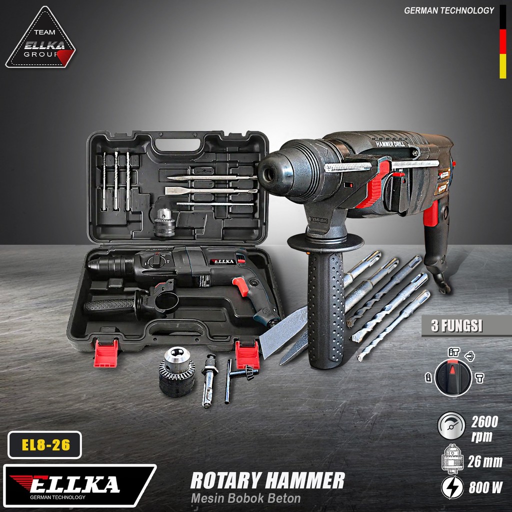 Hammer drill bor rotary mesin bobok beton UCHIHA jack hemer 3vitur jap