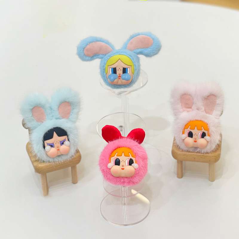 

Crying Baby Keychain The Powerpuff Girls Vinyl Plush Toy Anime Figures Model Little Head Series Backpack Pendant Birthday Gifts