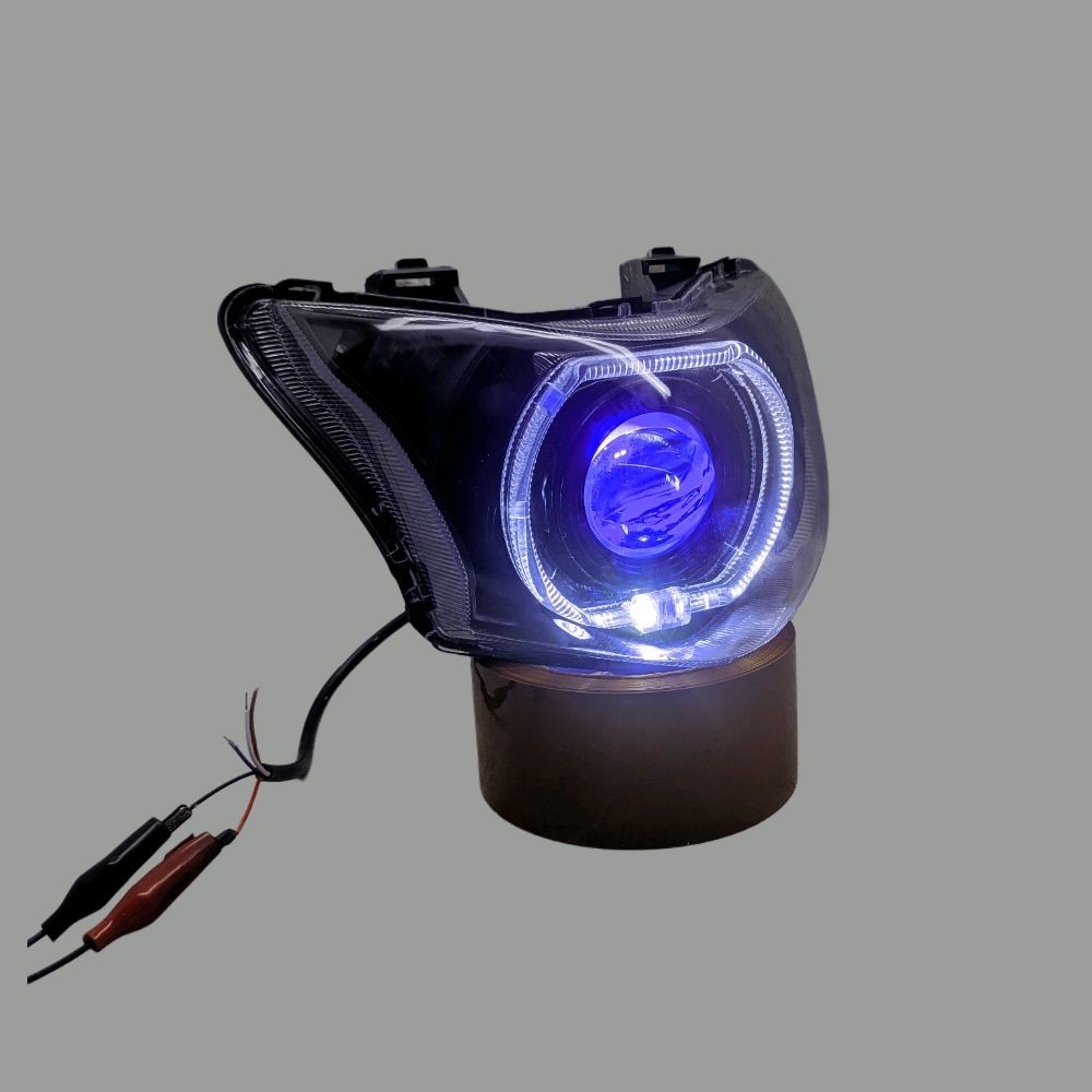 SATU SET REFLEKTOR LAMPU DEPAN REVO FIT BILED 4,5IN WITH BLUE FULSET KUALITAS TERBAIK TINGGAL PASANG