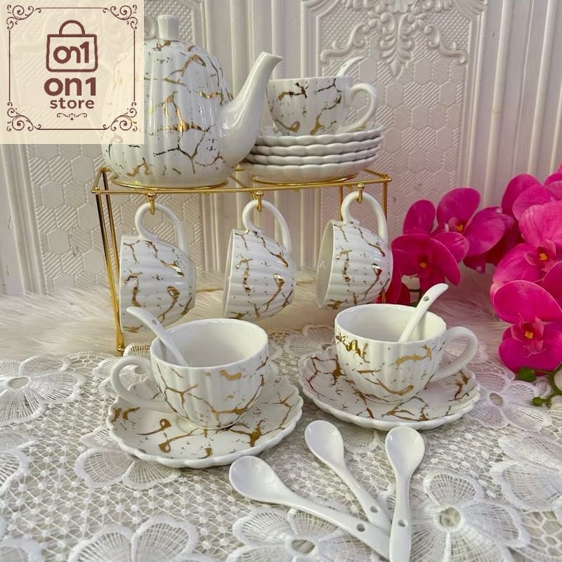 Set Teko Murah / Teko Teh Set Fiorenza Marble MP-822 (Original)