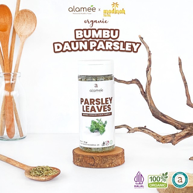 

ALAMEE Parsley Kering Dried Persley Flakes Daun Peterseli Leaves Bumbu Dapur Garnish Organik 30g madinah