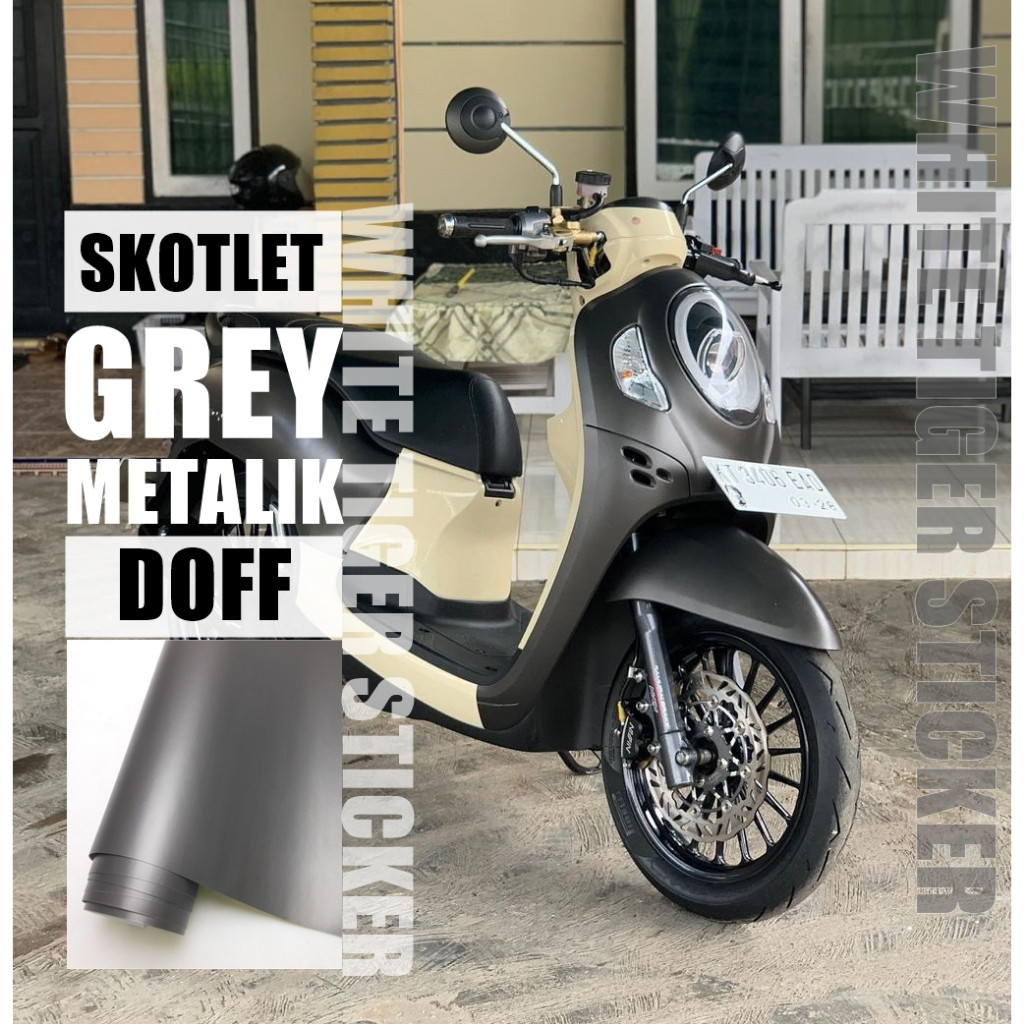 SKOTLET STIKER MOTOR GREY METALIK DOFF SCOTLITE GREY DOF METALIK SKOTLET ABU METALIK DOFF SKOTLET AB