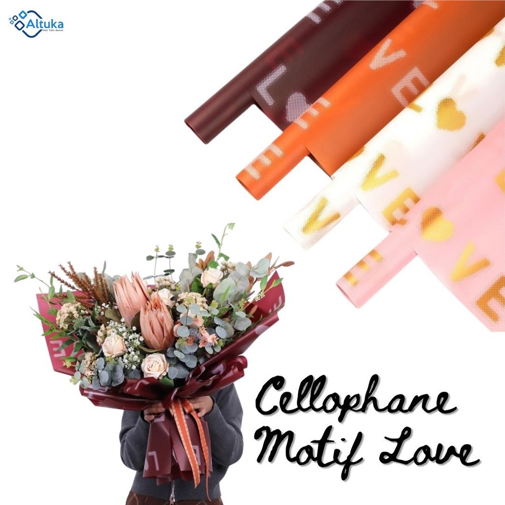 

Kertas Buket / Paper Wrapping / Paper Flower / Cellophane Paper Motif Love