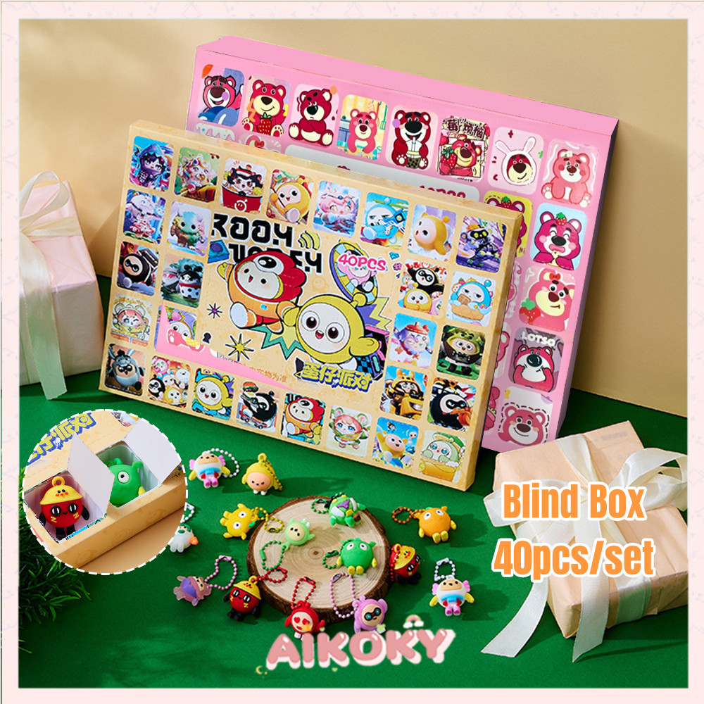 ​​AIKOKY​​ Box Random Surprise Lucky Anime Boneka Karakter Kartun Mainan Gantungan Kunci Boneka 40 P