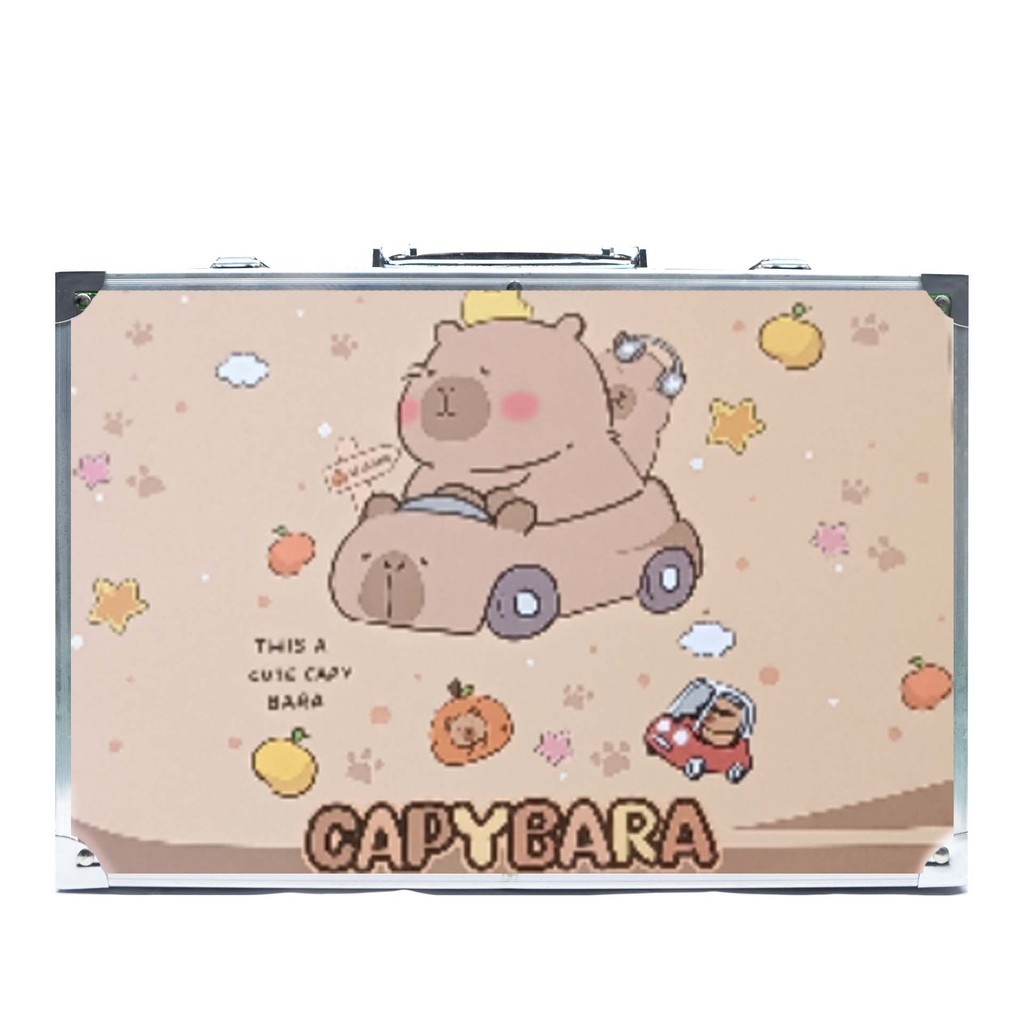 

Crayon Set 145pcs Koper Aluminium Besi Krayon Pensil Warna 145 Pcs Box Alat Lukis Anak Koper Set