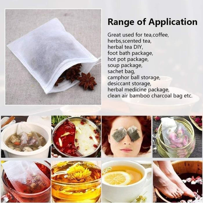 

Promo Kantong Teh Celup kosong Teabags Kantong Saringan Rempah Kopi Herbal Disposable Tea Filter Bags - 1 bungkus - 12 x 16 cm terlaris