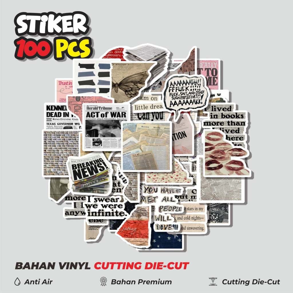 

Terbaru! 50 pcs Stiker Tema Retro Kutipan Dekorasi Lucu Kreatif untuk Notebook, Skateboard, HP