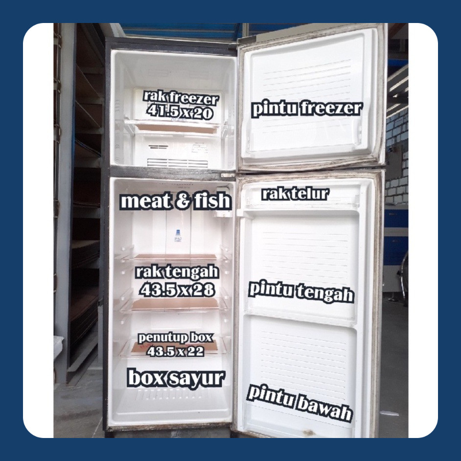 Rak kulkas Sanyo aqua 2 pintu AQR - D240 , D260