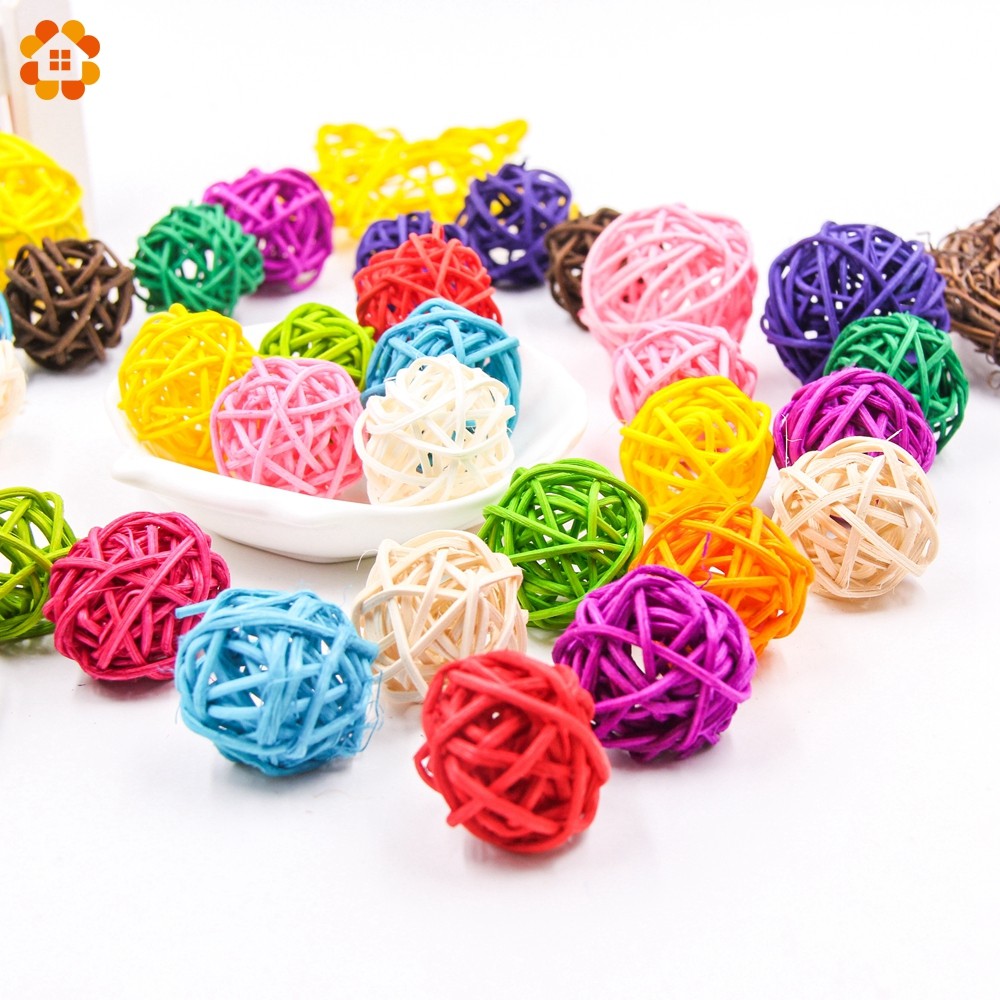 

50pcs/lot 3cm Rattan Ball for Birthday Party Decor Wedding Decorations,Christmas DIY Supplies Home Ornament Decoration