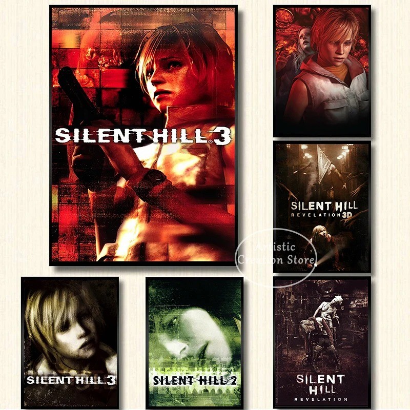 

Silent Hill Game Poster Print Art Canvas Painting Wall Art Thriller Game Pictures for Bedroom Game Room Wall Home Decor Gifts