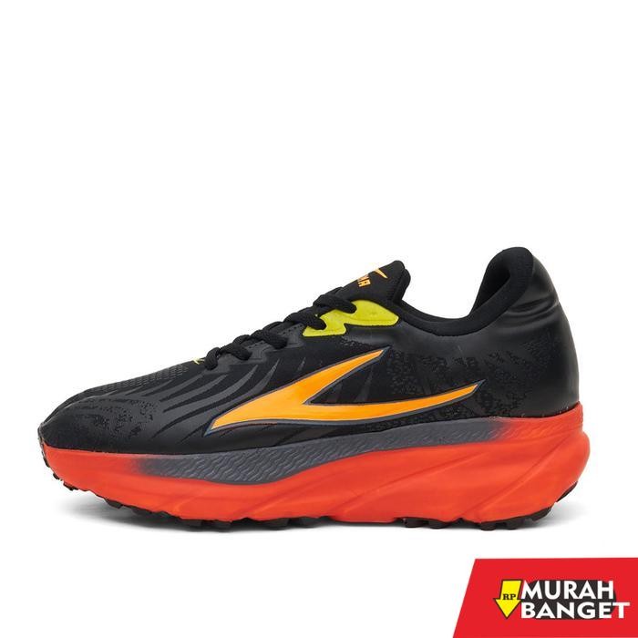 Zevma Tera Speed .1 Black Orange  - Sepatu Olahraga Running Lari Pria Wanita Sneakers Kasual Senam -