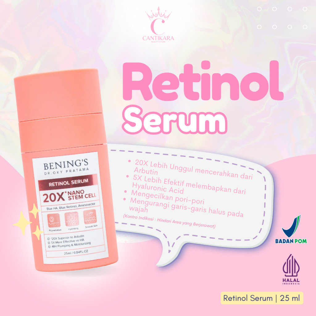 Serum Retinol Benings Regeneration Serum untukn  Bopeng dari Bening Skincare Dr Oky Pratama clinic