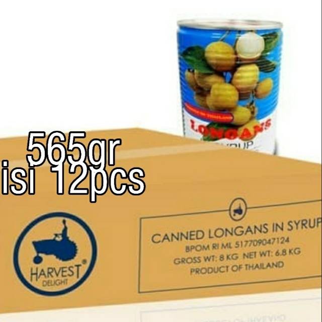 

Longan Kaleng / Sirup Lengkeng Harvest per karton DUS isi 12 READY GRAB