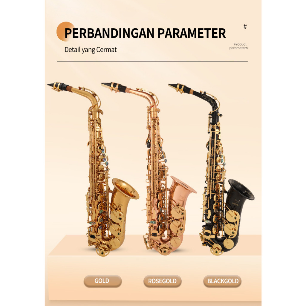 Alat Musik Tiup Saxophone Instrumen Saxophone, Alto Saxophone E Flat, Saxophone untuk Pemula