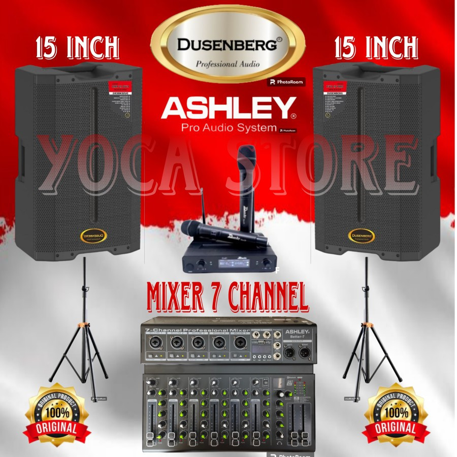 Sound Karaoke Dusenberg 15 Inch Upgrade Mixer Ashley 8 Channel 2 Mic