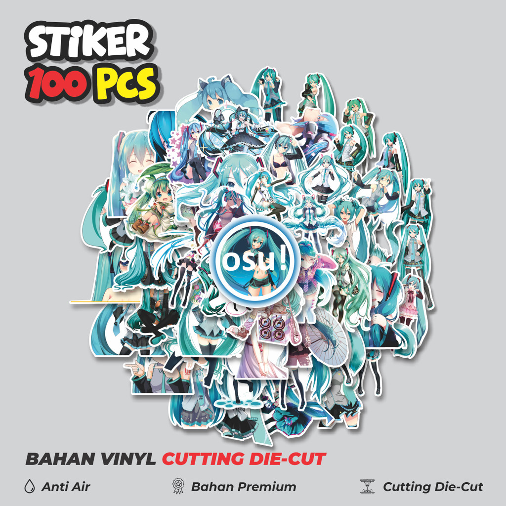 

Terbaru! 50 pcs Stiker Anime Hatsune Miku Dekorasi Lucu Kreatif untuk Notebook, Skateboard, HP