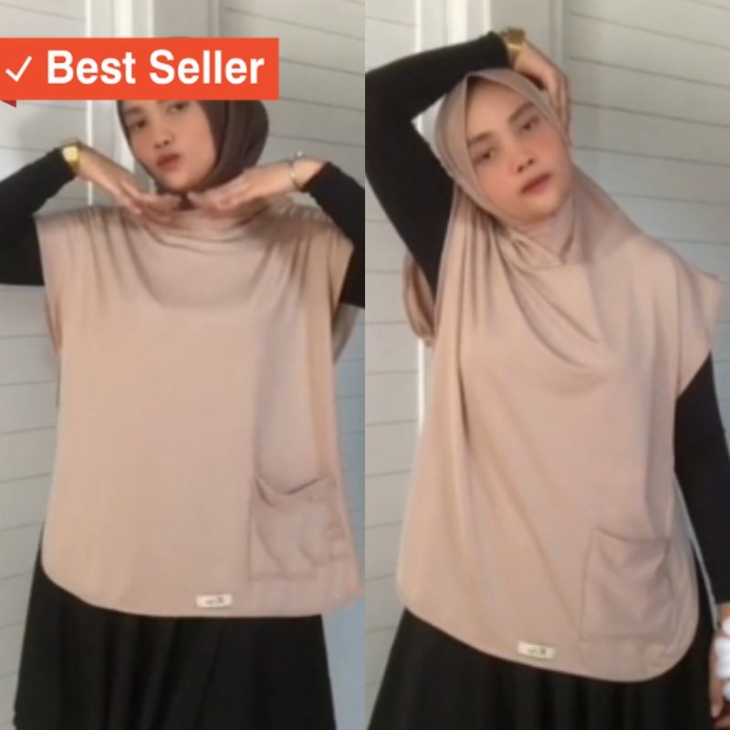 Baju Sport Wanita Muslimah / Hijab Rompi Olahraga Size Jumbo Bahan Jersey Bentuk Rompi Sudah Menyatu