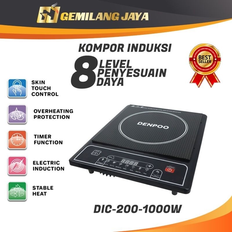 Kompor induksi Listrik Denpoo Low Watt DIC 200-1000