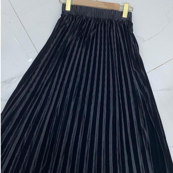 ROK BLUDRU JUMBO XXL - VELVET BULU PANJANG PLISKET MAXI KERJA ABG POLOS LEMBUT PREMIUM PAYUNG MURAH 