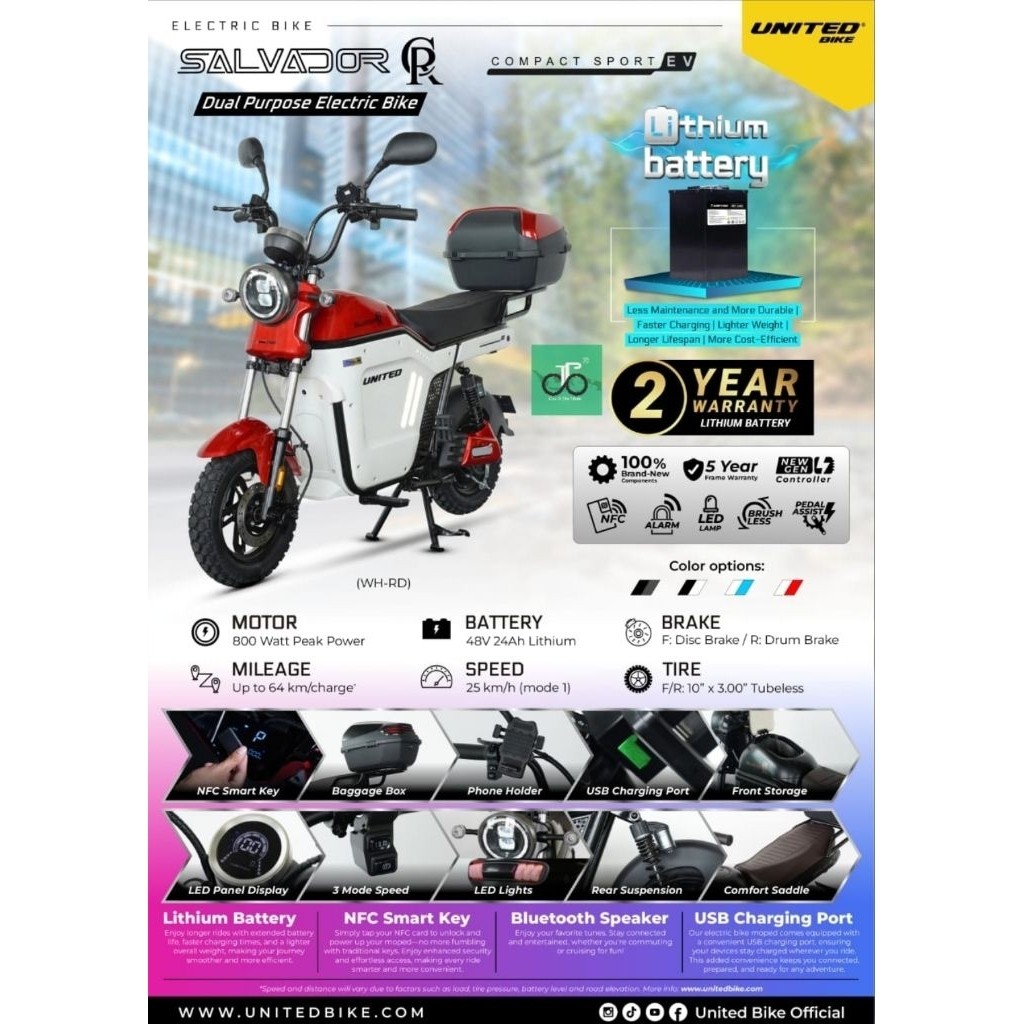 Sepeda Listrik United Salvador CR Lithium