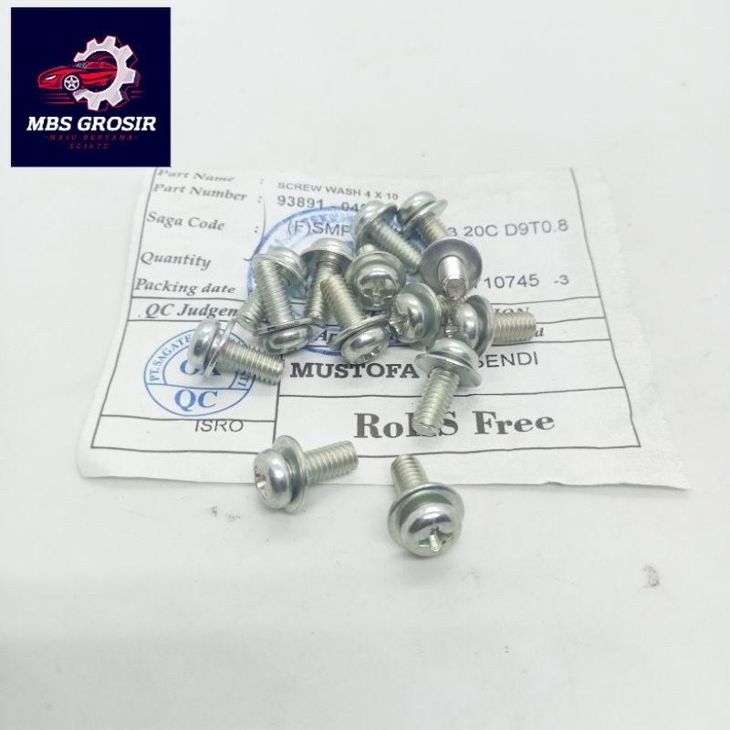 BOLT M4X12 ORIGINAL BAUT 7 M4 1 CM BAUT KARBULATOR DOBELE RING BAUT ORI