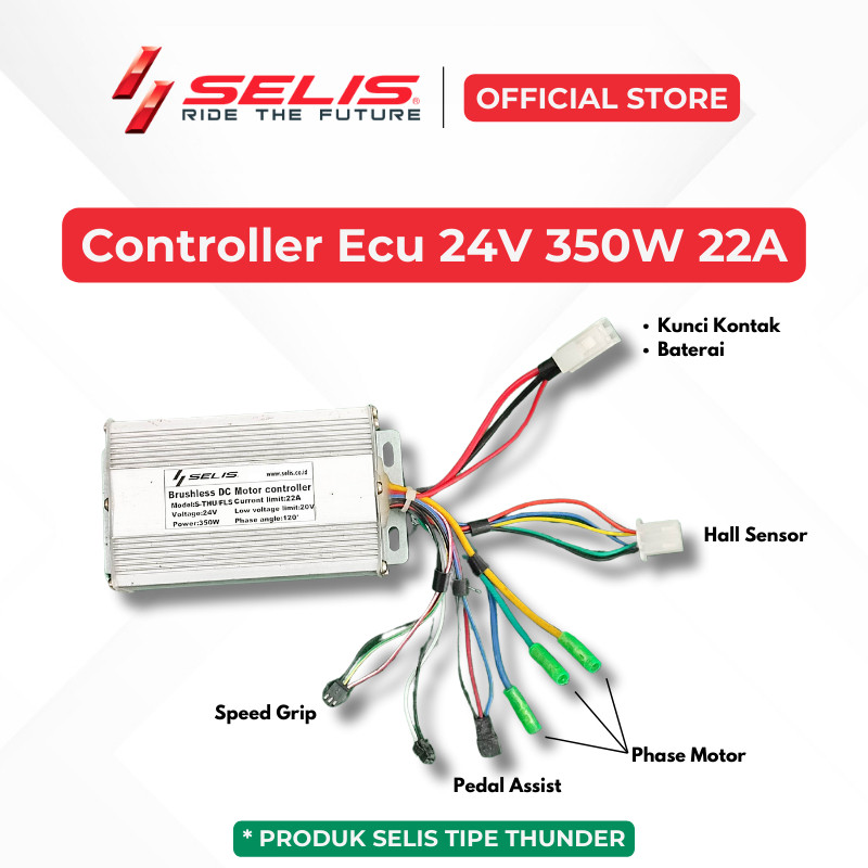 SELIS - Controller Ecu 24 Volt 350 Watt 120 Derajat Sepeda Motor listrik Universal ( Controller )