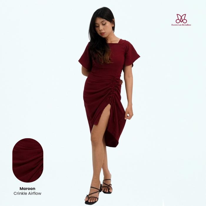 Hot Produk DB - Elsa Serut Paha Cringkle LD 110cm [ Daster Wanita Kekinian - Bisa COD ] Simple Elega