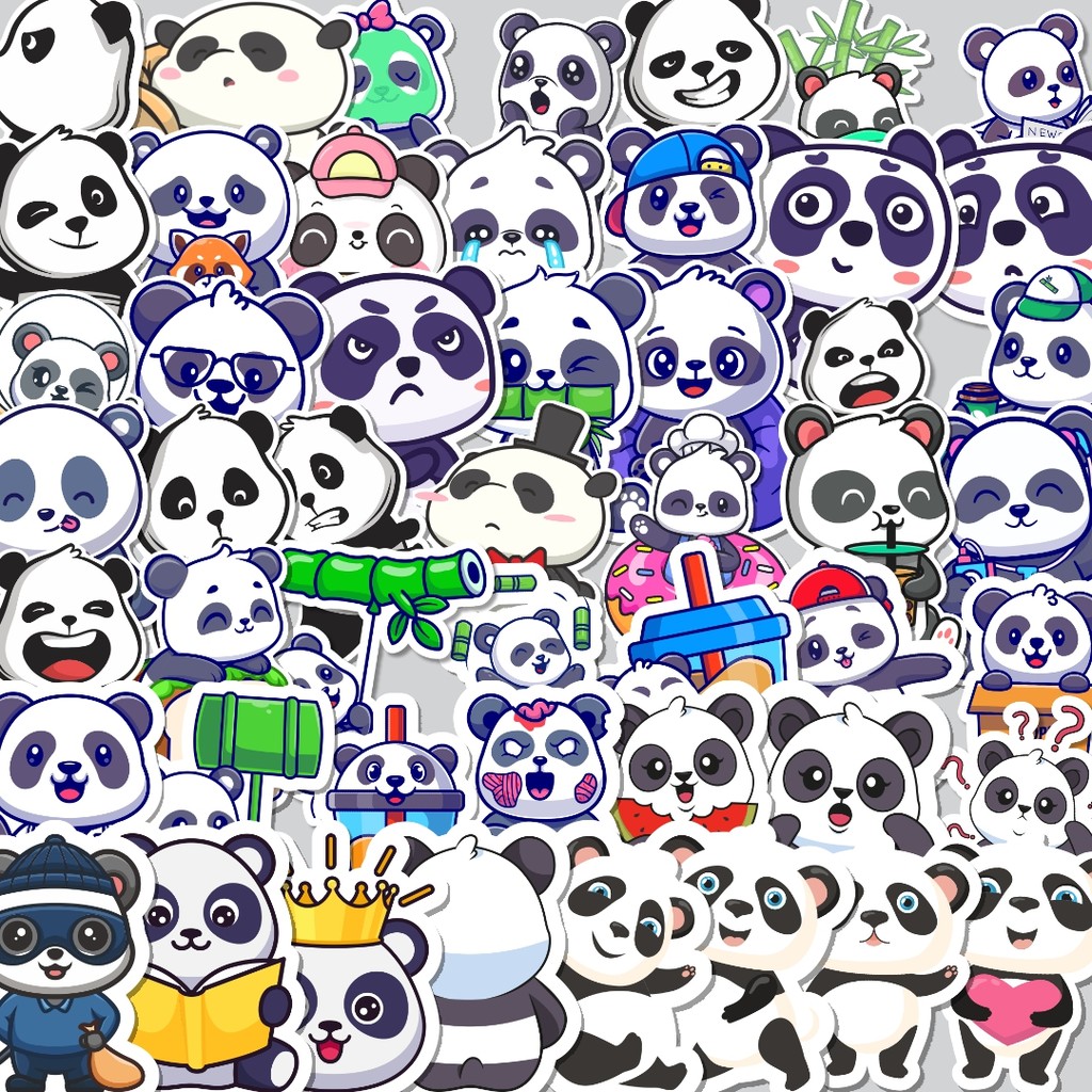 

Stiker Cutting Pack Sticker Hewan Panda Isi 100Pcs Series Aesthetic Lucu Keren Untuk Koper Bahan Vynil