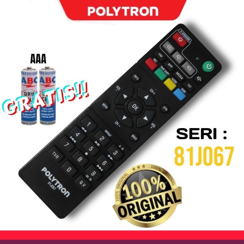 Remot STB Remote Set Top Box Polytron PDV600T2 PDV610T2 PDV620T2 PDV700T2 Original 100%CO