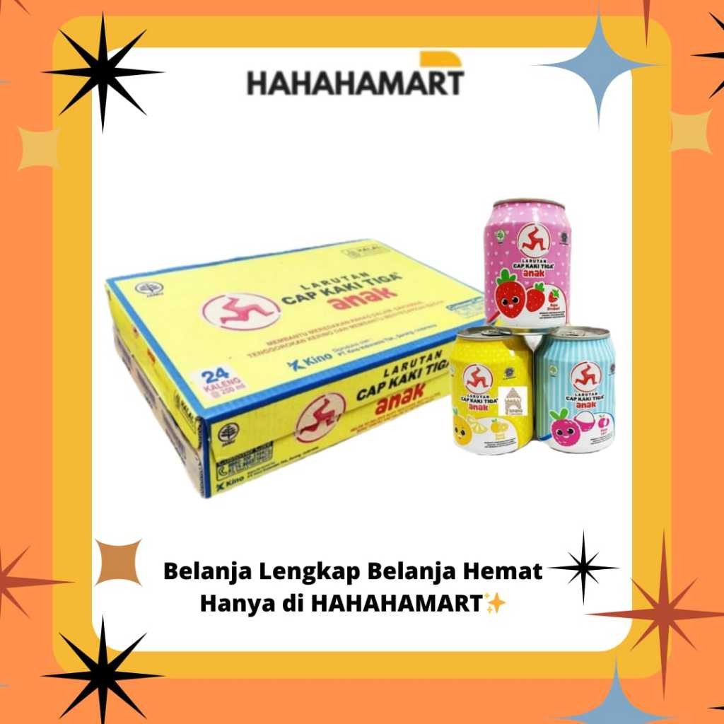 

Larutan Cap Kaki Tiga Kaleng Anak 238ml Harga Karton Isi 24pcs