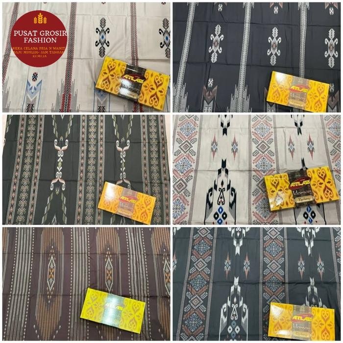 Grosir Sarung Atlas Idaman Kembang motif BHS - Grosir Sarung Atlas BHS - Hitam