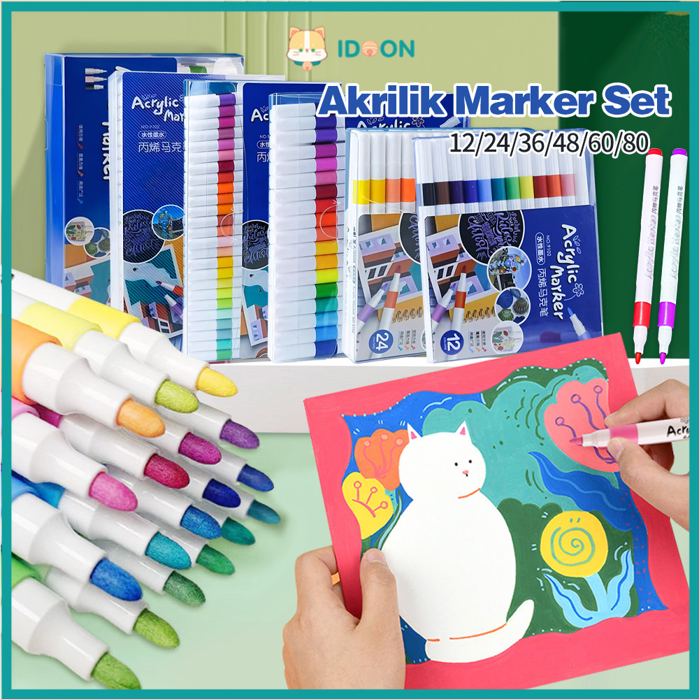 

​​IDOON​​ Acrylic Marker Spidol Akrilik Set Tahan Air Spidol Pastel Pulpen Highlight Drawing
