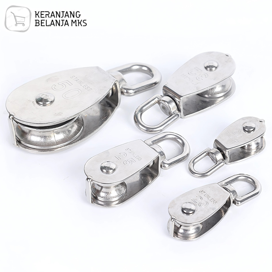 Katrol Kerekan Mini Pengangkatan Swivel Pulley Katrol Tunggal Serbaguna Swivel Pulley Roda Katrol Ke