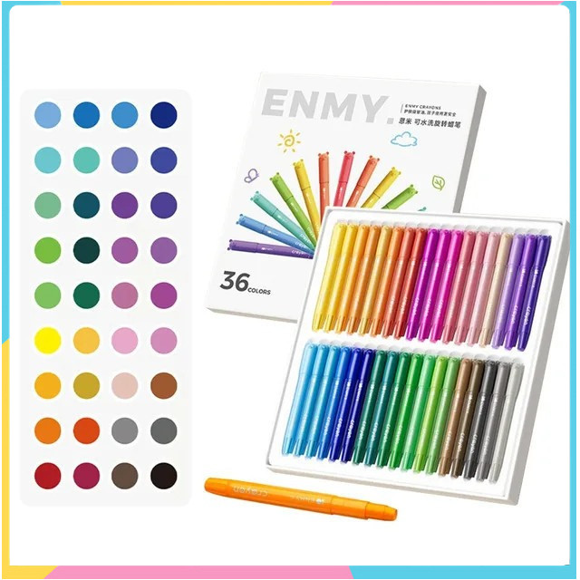 

Crayon Set 12/24 Warna Silky Crayon Inti Putar, Tidak Kotor Tangan, Krayon Yang Dapat Dicuci, Peralatan Kantor [Gift Box]