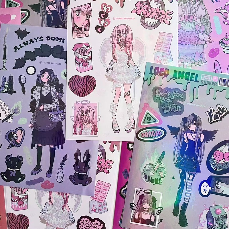

Korean ins Sweet Cool Girl Sticker Diary Scrapbooking DIY Album Decoration Sticker Aesthetic Stationery Art Supplies Personalizd