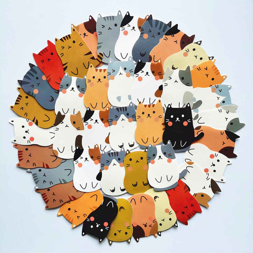 

10/30/40PCS Animal Cat Cute Cartoon Stickers DIY Laptop Luggage Skateboard Graffiti Decals Fun for Kid Toys