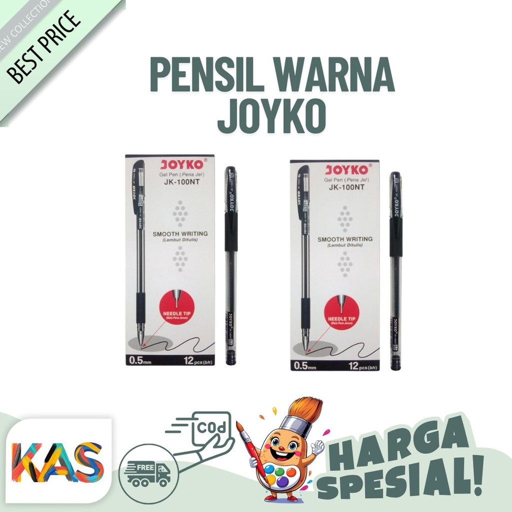 

Pulpen Gel Pen Joyko JK-100NT Track Gel 0.5 mm Warna Hitam Lusinan