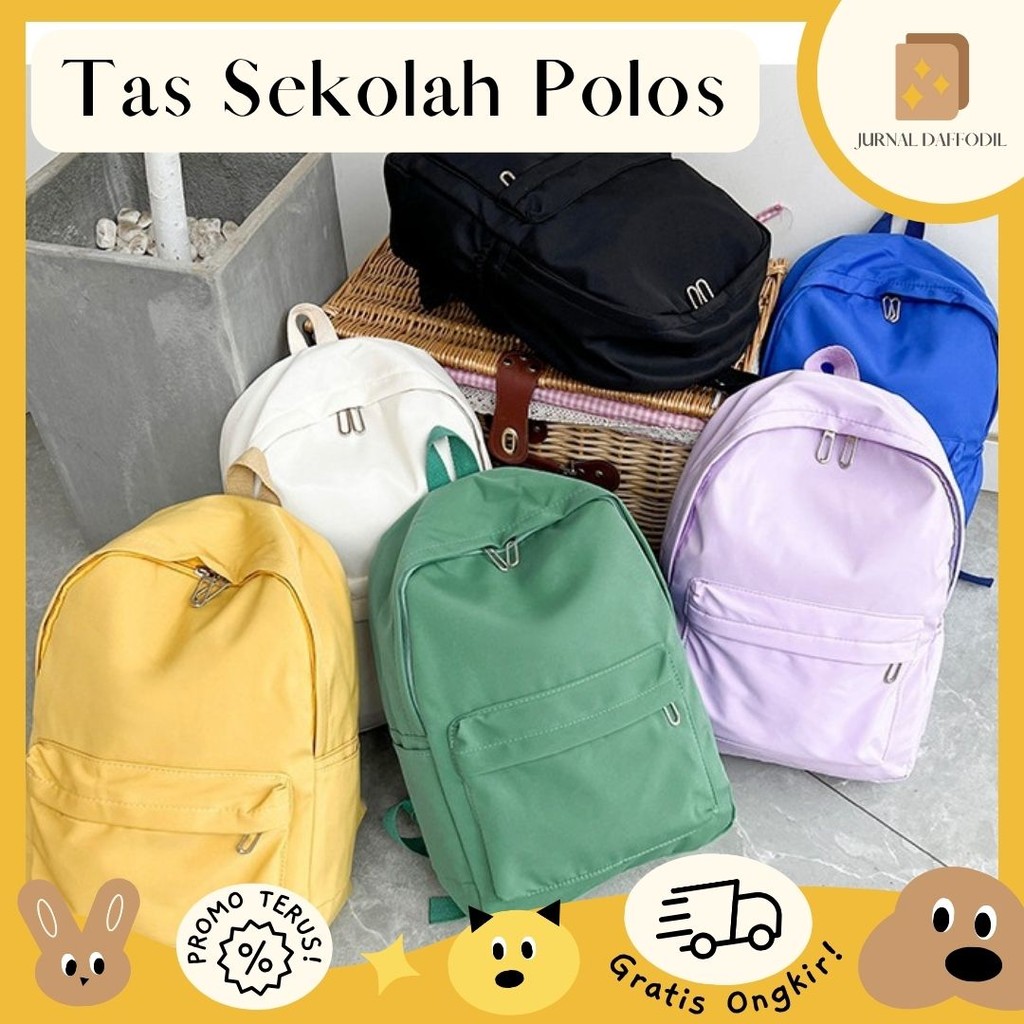 Jurnal Daffodil - Tas Ransel Sekolah Motif Polos Terbaru Tas Sekolah Warna Pastel Polos Tas Sekolah 