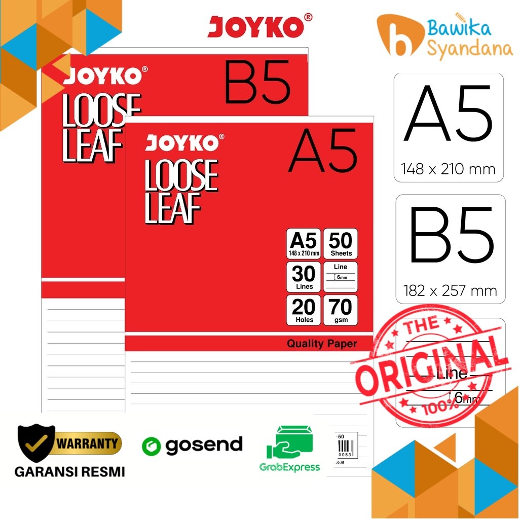 

Loose Leaf Isi Kertas File Binder Joyko Bergaris